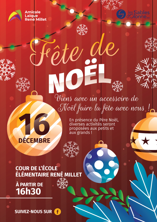Affiche de la Fête de Noël organisée par l'Amicale Laïque René Millet