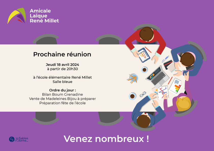 La prochaine réunion de l'ALRM aura lieu le jeudi 18 avril 2024